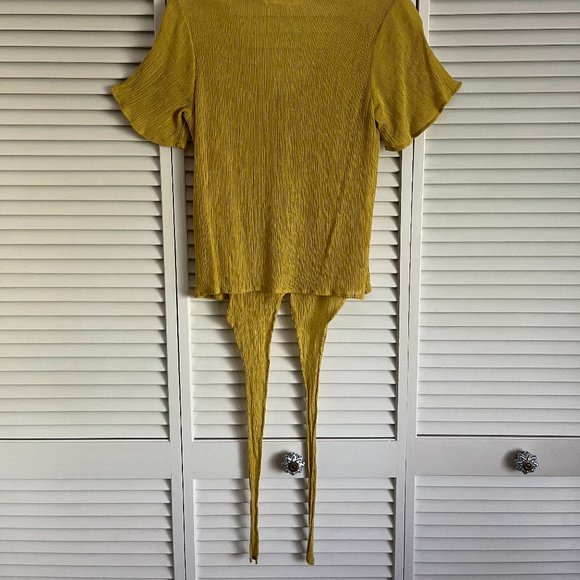 The Impeccable Pig v neck short sleeve blouse yellow women’s small - Picture 12 of 13